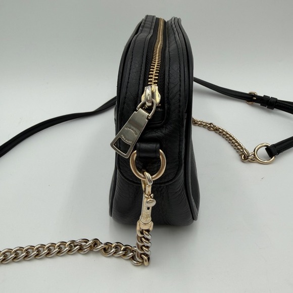 Coach Isla Leather Crossbody Purse Gold Chain Strap 31411 Black Bag - Picture 3 of 14